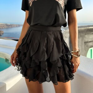 Černá krátká volánková sukně JUAN Velikost: M