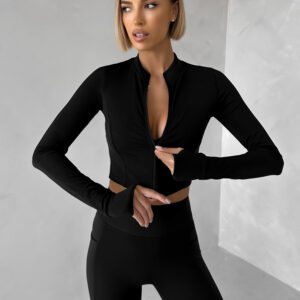 Černá sportovní lehká mikina OVATA na zip Velikost: L