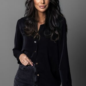 Černá stylová košile PERRY s kapsami Velikost: L