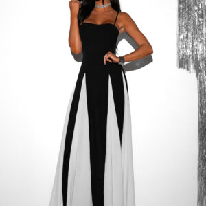 Černé splývavé dlouhé šaty ELLKYE Velikost: ONESIZE