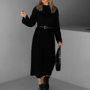 Černé svetrové dlouhé šaty FRIDOLINA Velikost: ONESIZE
