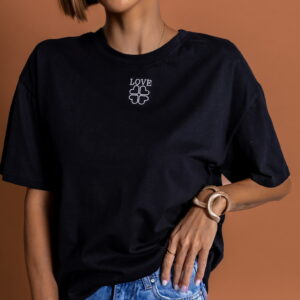 Černé triko SOFEA s výšivkou 100% bavlna Velikost: ONESIZE