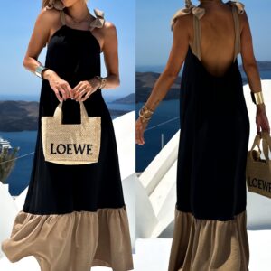 Černé vzdušné maxi oversize šaty TORDEROT Velikost: ONESIZE