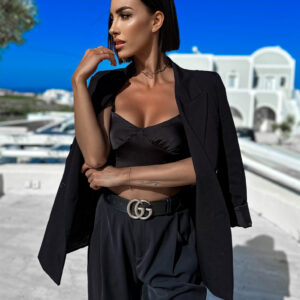 Černý elegantní lesklý top CAPPA Velikost: ONESIZE