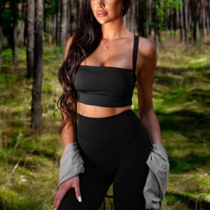 Černý sportovní jóga top DEVITA Velikost: L