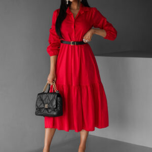 Červené košilové šaty ANITE Velikost: ONESIZE