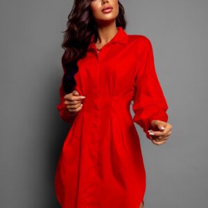 Červené košilové šaty SIERRA na knoflíky