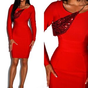 Červené krátké koktejlové šaty SHIREN Velikost: S