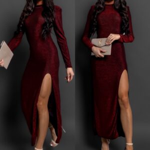 Červené společenské třpytivé šaty STENTOR Velikost: ONESIZE