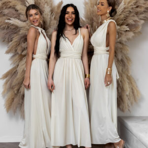 Krémové vázací šaty BEATRICE pro družičky Velikost: ONESIZE