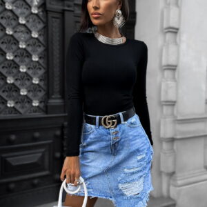 Modrá denim sukně KAZUNO Velikost: S