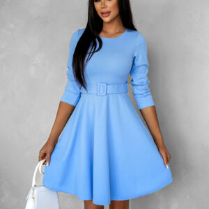 Modré áčkové šaty LUVIUS s páskem Velikost: ONESIZE