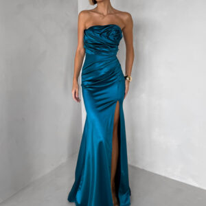 Petrolejové společenské korzetové šaty ZONTIRE Velikost: ONESIZE