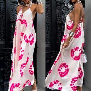 Růžové vzorované šaty SWADEN Velikost: ONESIZE