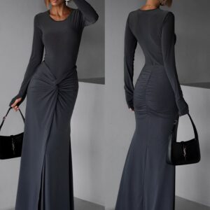 Šedá elegantní dlouhá maxi sukně VEETI Velikost: ONESIZE