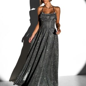 Šedé třpytivé princeznovské šaty BERYLA Velikost: ONESIZE