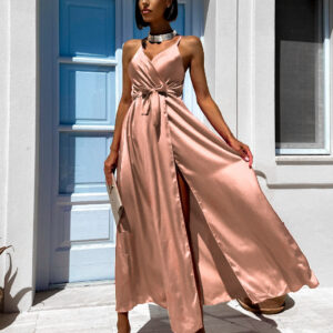 Starorůžové lesklé elegantní šaty BRALEST Velikost: ONESIZE