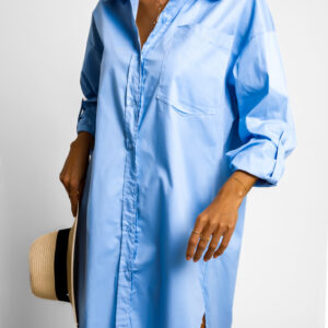 Světle modrá oversize košile WANT s kapsičkou