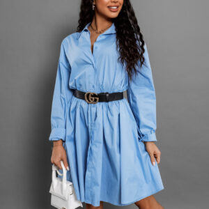 Světle modré košilové šaty LUFFTY