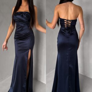 Tmavě modré společenské korzetové plesové šaty ZONTIRE Velikost: ONESIZE