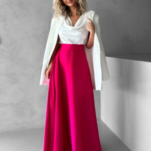 Tmavě růžová saténová zavinovací sukně DENISSE Velikost: ONESIZE