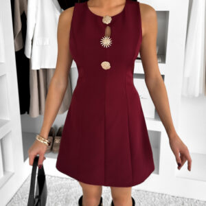 Vínové elegantní krátké koktejlové šaty LUNAVIA Velikost: ONESIZE