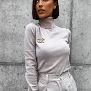 Béžový svetřík CATENY s roláčkem Velikost: ONESIZE