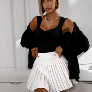 Bílá plisovaná sukně LYGIET Velikost: S