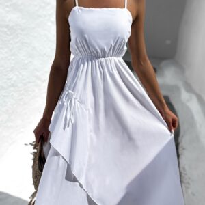 Bílé asymetrické dlouhé šaty SIGNIFY Velikost: ONESIZE