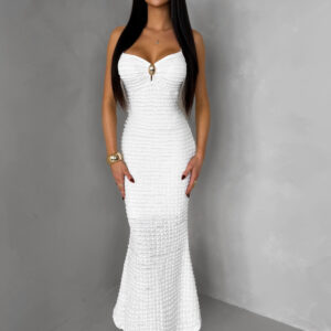 Bílé dlouhé letní šaty FACARY Velikost: M/L