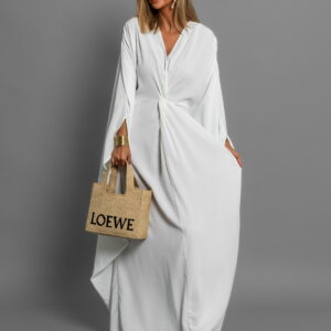 Bílé dlouhé oversize tunika šaty RUFINUS Velikost: ONESIZE