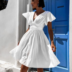 Bílé lehké šaty SATTY s volánky