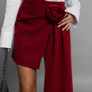 Bordó krátká mini sukně DIVOLET s aplikací Velikost: ONESIZE