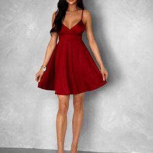 Bordó krátké letní saténové šaty DARANA Velikost: ONESIZE