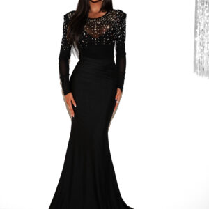 Černé dlouhé plesové šaty DENERYS Velikost: S