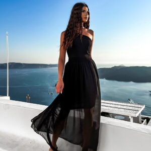 Černé elegantní dlouhé šaty FLOAT