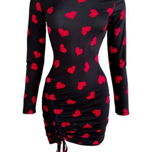 Černé elegantní šaty MANASES se srdíčky Velikost: ONESIZE