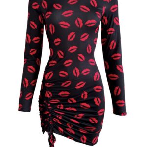 Černé elegantní šaty MANASES se vzory Velikost: ONESIZE