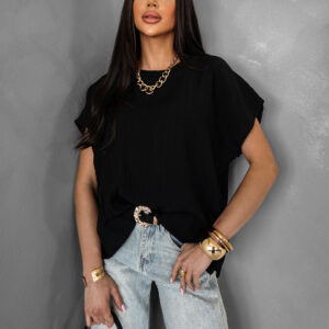 Černé oversize triko ALICANT s krátkým rukávem Velikost: ONESIZE