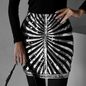 Černostříbrná flitrovaná sukně MALIN Velikost: M/L