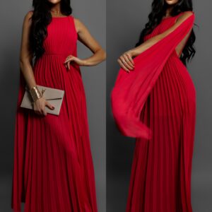 Červené dlouhé šaty COULEK Velikost: ONESIZE