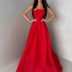 Červené plesové šněrovací společenské šaty VIANORA Velikost: L