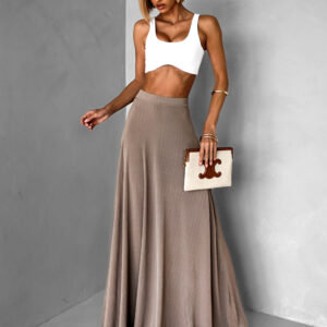 Hnědá áčková letní maxi sukně BOLOWA Velikost: ONESIZE