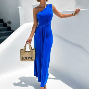 Královsky modré asymetrické elegantní šaty DIETER Velikost: ONESIZE