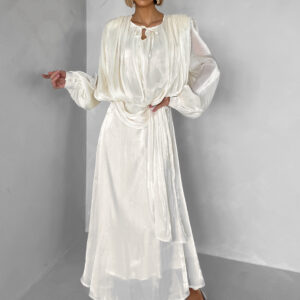 Krémové elegantní dlouhé šaty CHOREMI Velikost: M/L