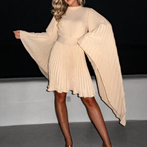 Krémové elegantní krátké šaty KRAGERO Velikost: ONESIZE