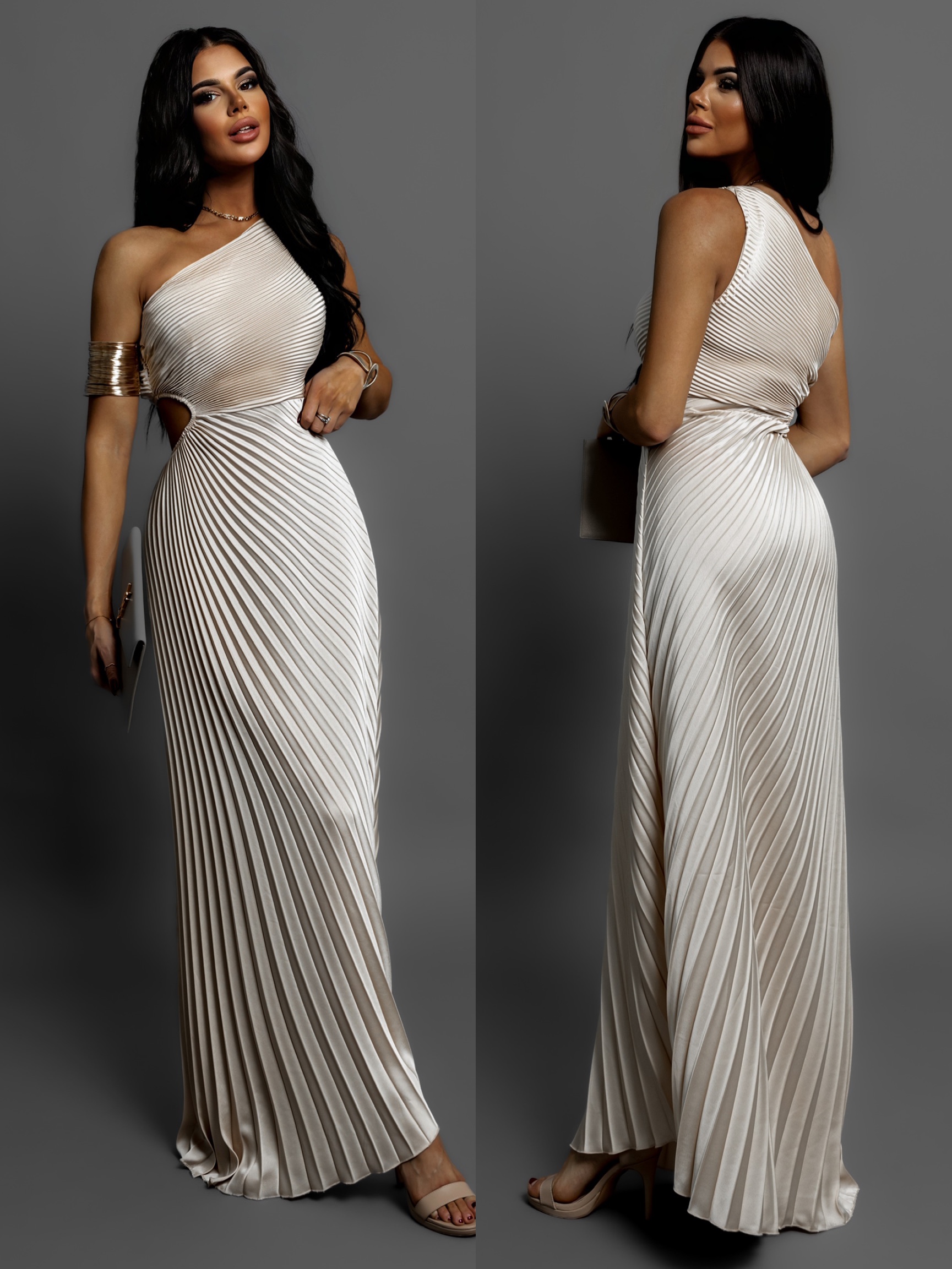 Krémové elegantní šaty SUNTILS Velikost: ONESIZE