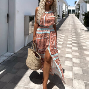 Meruňkové elegantní šaty TROTIS s páskem Velikost: ONESIZE