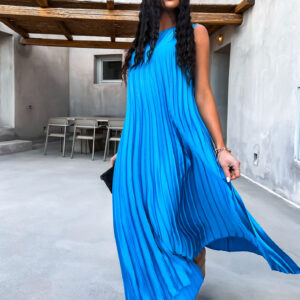 Modré dlouhé elegantní šaty WIRELESS