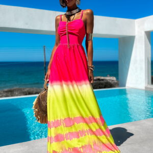 Růžové dlouhé elegantní šaty MICAHEL Velikost: ONESIZE